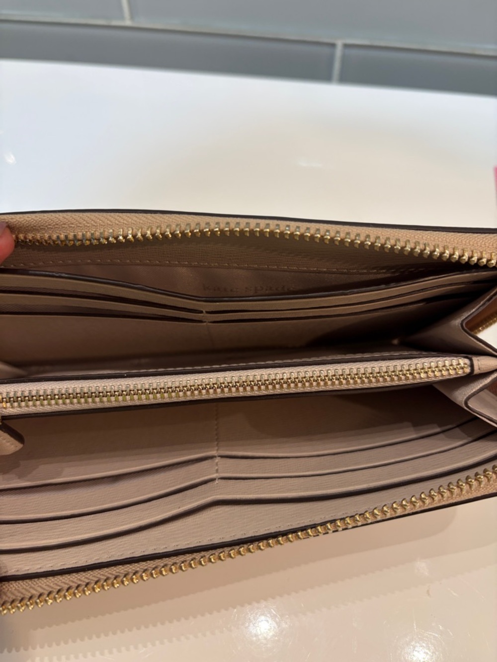 kate spade metallic rose gold zip-around wallet - Picture 5 of 6